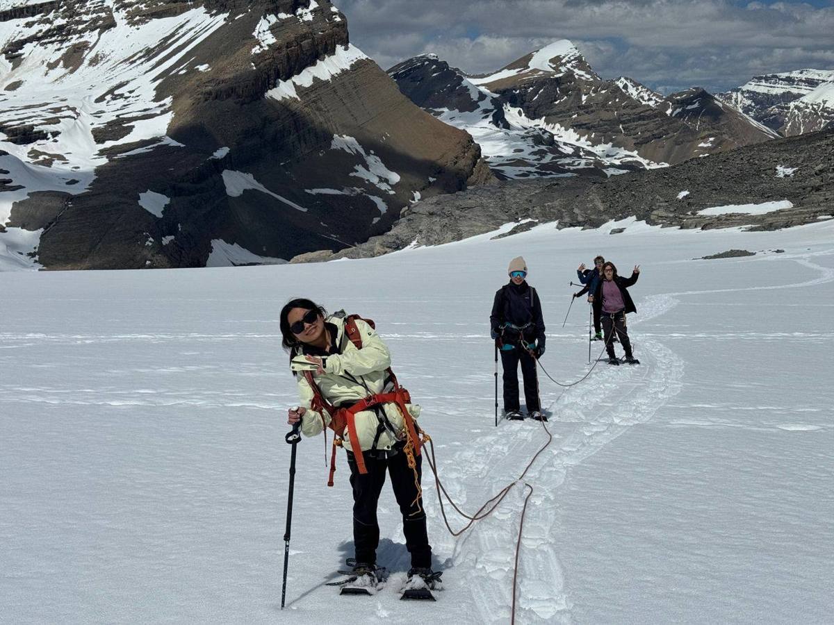 Roped team on a glacier